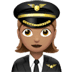 👩🏽‍✈️ woman pilot: medium skin tone display on Apple